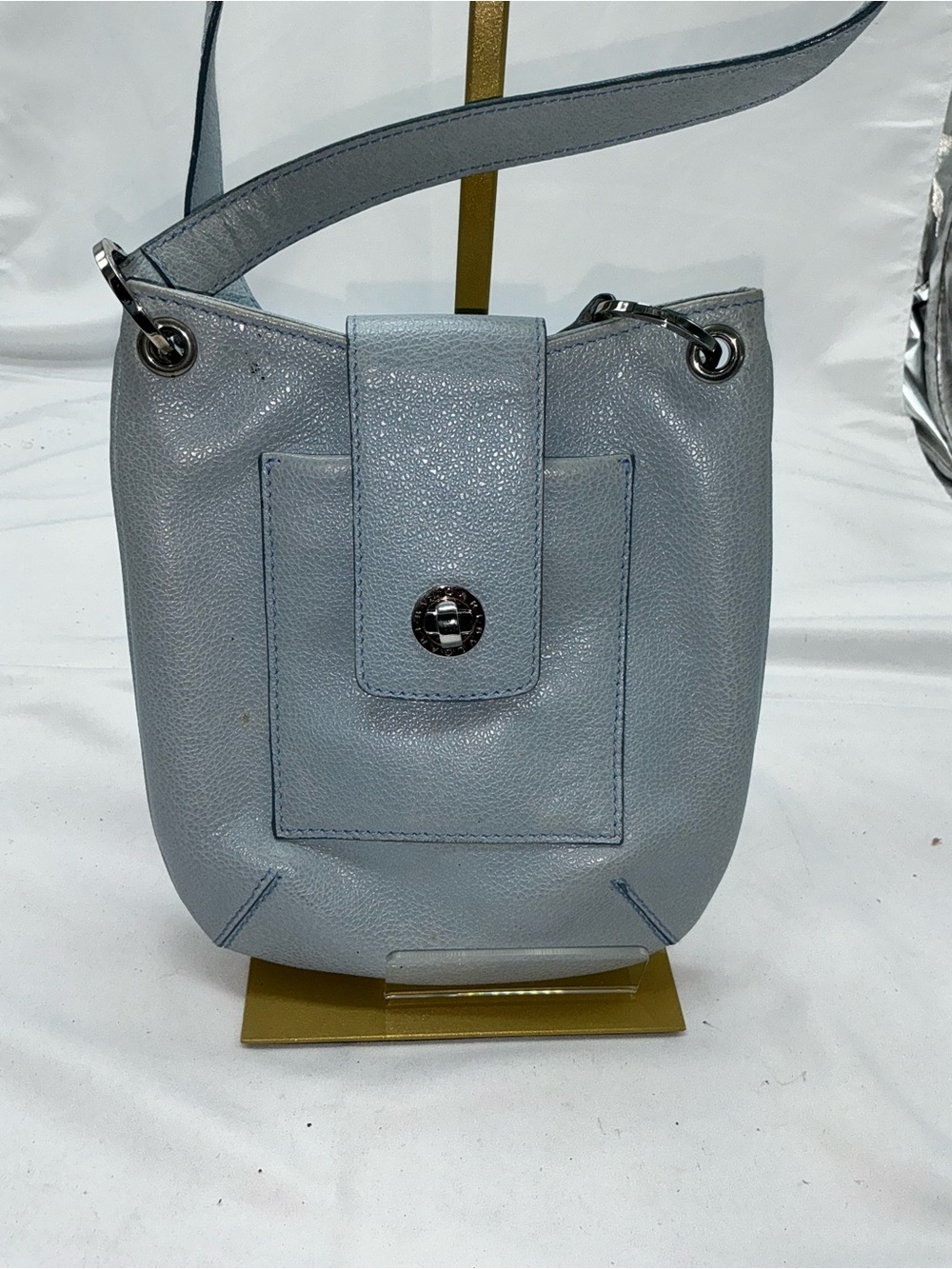 BVLGARI Baby Blue Leather Crossbody Bag - Picture 7 of 12